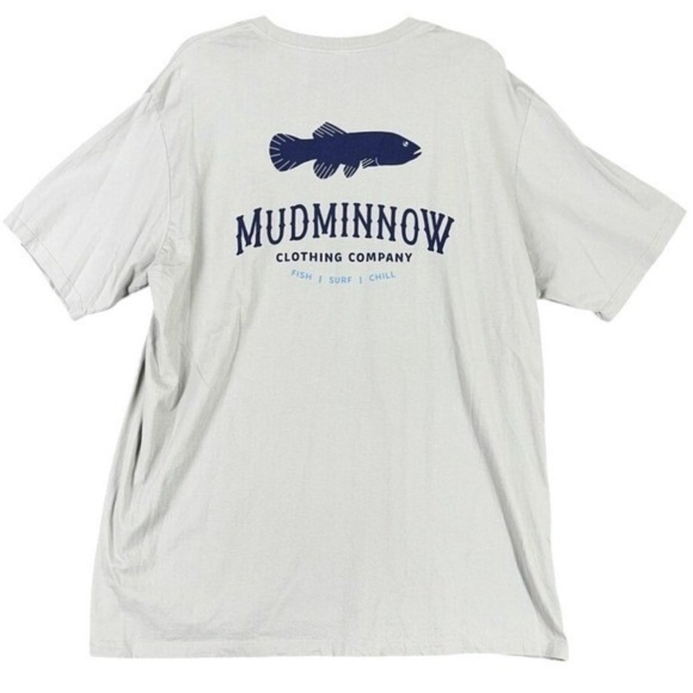 Mudminnow Gray Pocket Tee Fishing Dock Sailing Coastal Preppy Shirt‎ Mens XL